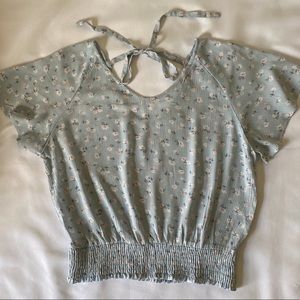 Back Tie Floral Top